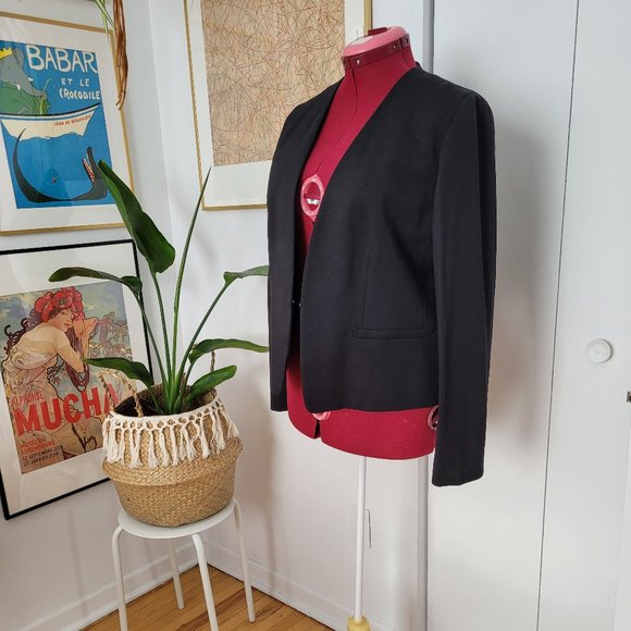 UNIQLO Black Women’s collarless suit jacket Size XL - Picture 1 of 3